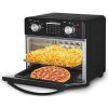 Air Fryer 10QT, Countertop Toaster Oven, 4 Slice Toaster Air Fryer Oven Warm, Broil, Toast, Bake, Air Fry, Oil-Free, Black Stainless Steel