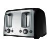 BLACK+DECKER 4-Slice Toaster with Extra-Wide Slots, Black/Silver, TR1478BD