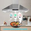 30/36 inch Range Hood 700CFM Wall Mount Stainless Steel Touch Control 3-speed Stove Vent